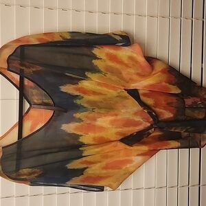 ABI Ferrin Poncho Top sz Small Multi colored